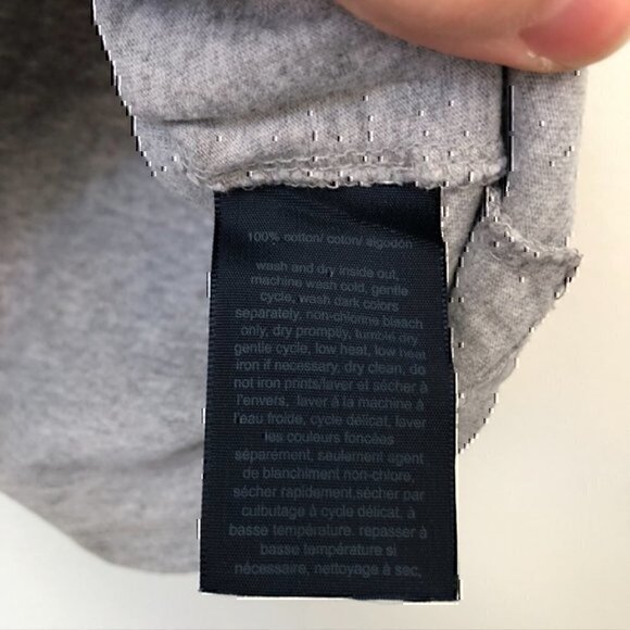 TOMMY HILFIGER Embroidered Logo Flag Tee Gray Spellout Short Sleeve T-Shirt S - Picture 6 of 8